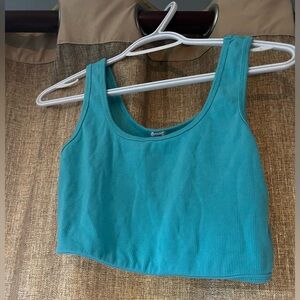 Light blue garage crop top